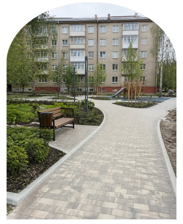 Благоустройство двора МКД под ключ в Сатке от 258600 р. | Метпроект-Стк