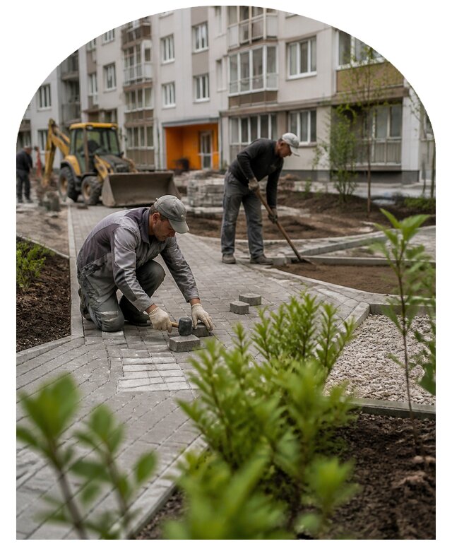 Благоустройство двора многоквартирного дома в Сатке